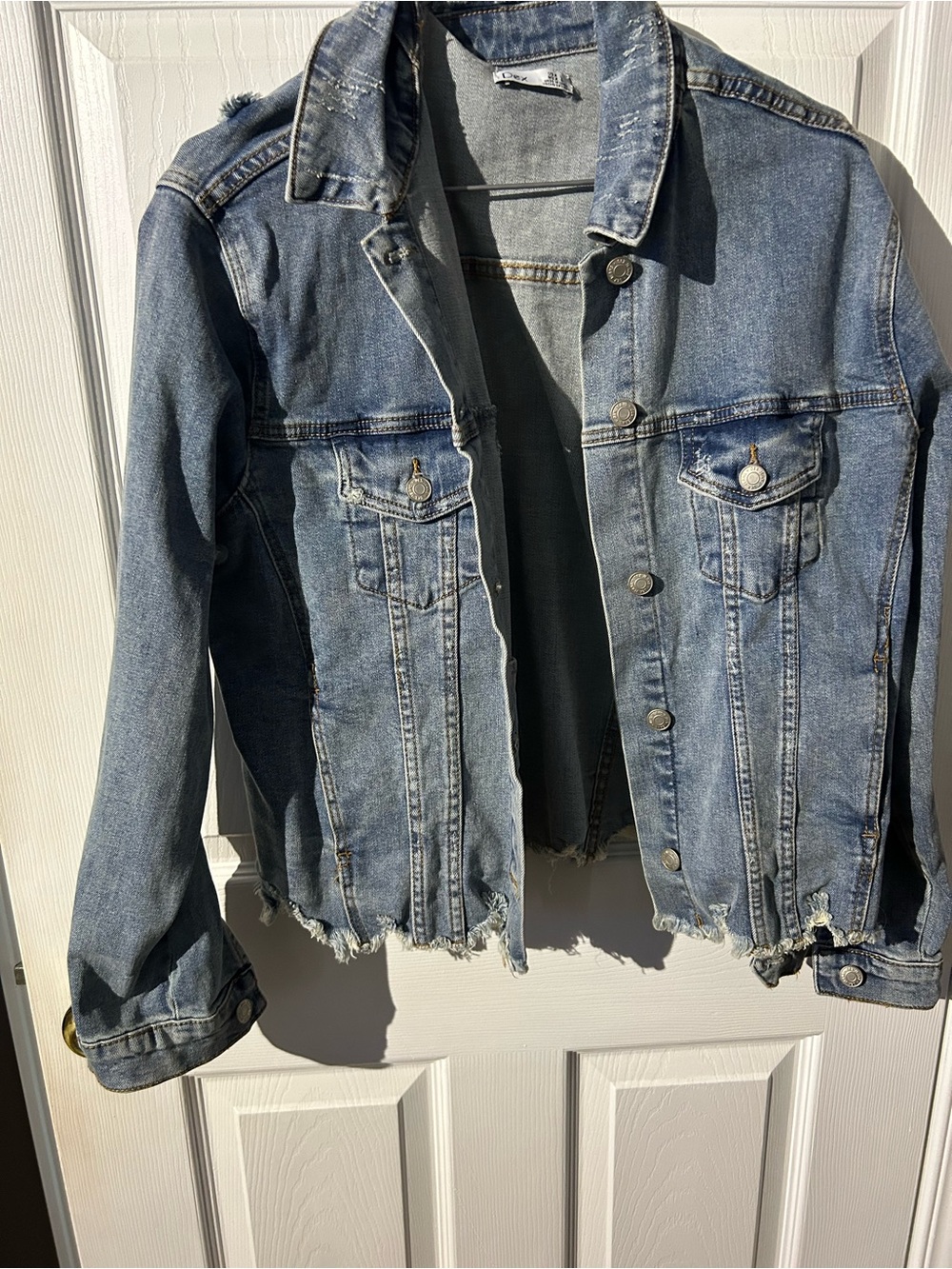 Dex Faded Light Blue Distressed Denim Jacket